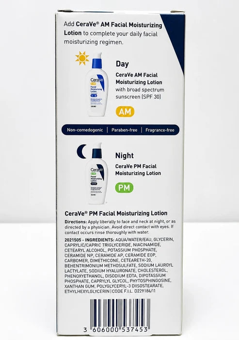 CeraVe PM Facial Moisturizing Lotion 2 fl oz (59ml) Ultra Lightweight Night Face Moisturizer with Ceramides & Hyaluronic Acid New