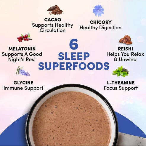 RYZE Mushroom Hot Cocoa with Melatonin, Reishi & L-Theanine, 20 Servings