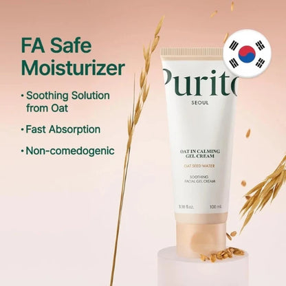 Calming Gel Moisturizer for Sensitive Skin, Hydration & Skin Barrier Support | Oat-Based Lightweight Skincare Cream (100ml)