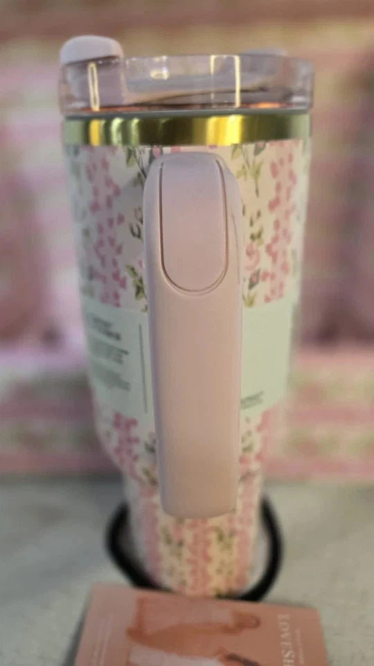 STANLEY FLORAL PINK 40 OZ TUMBLER