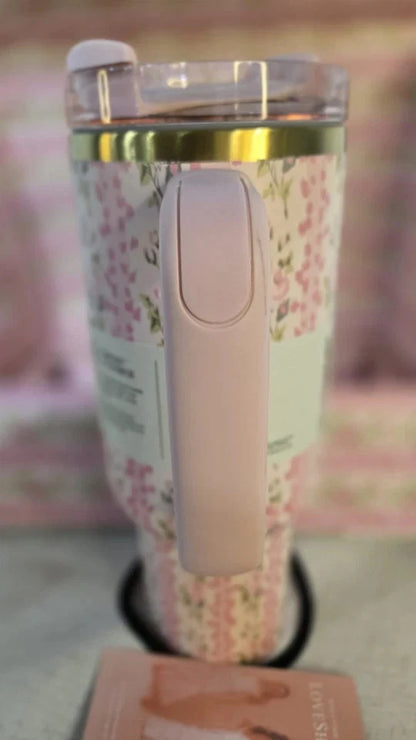 STANLEY FLORAL PINK 40 OZ TUMBLER