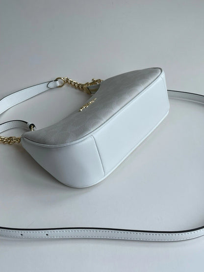 NEW COACH Teri 2Way Shoulder Bag Signature Coated Canvas White outlet CA548