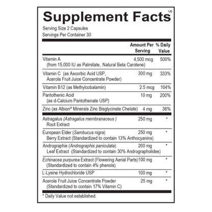 Viracid Immune Support Capsules 60 Count Dietary Supplement
